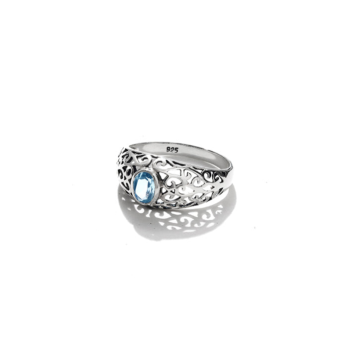 Lacey Balinese Blue Topaz Sterling Silver Ring
