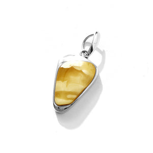 Magnificent Butterscotch White Baltic Amber Sterling Silver Statement Pendant