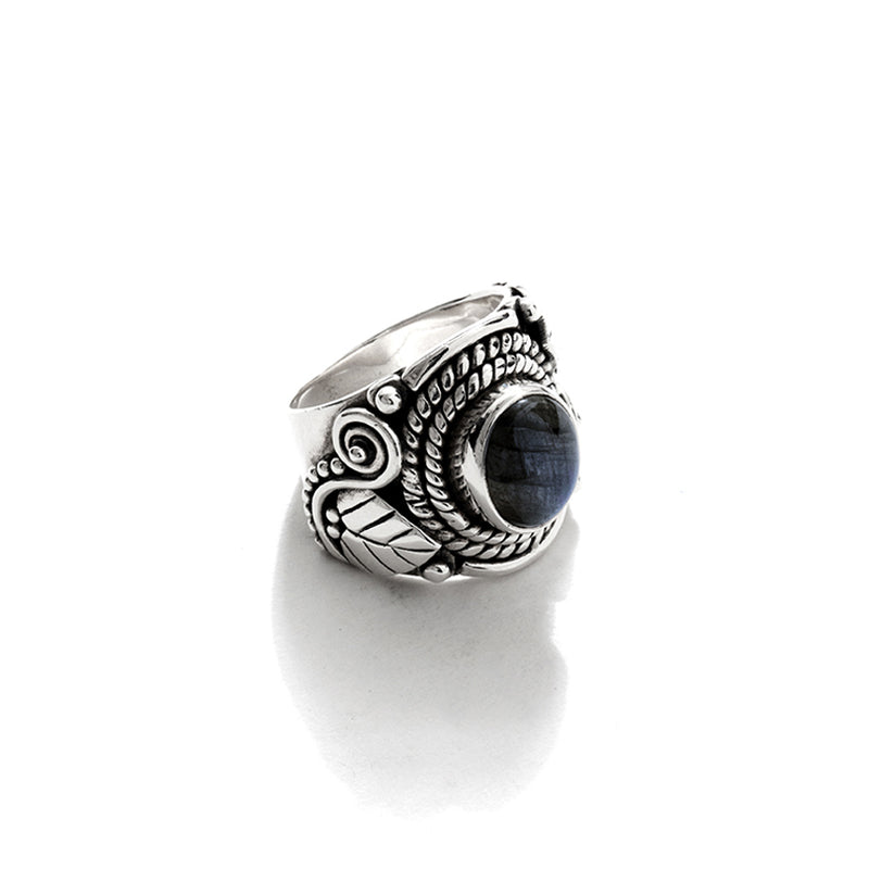 Stunning Design Blue Labradorite Sterling Silver Statement Ring