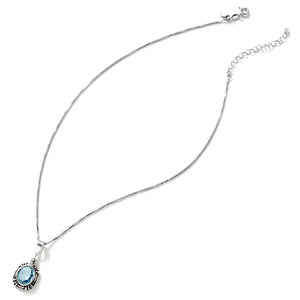 Balinese Sparkling Blue Topaz Sterling Silver Necklace