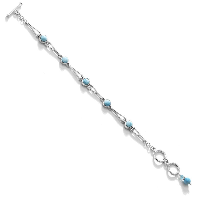 Unique Style Petite Larimar Sterling Silver Bracelet