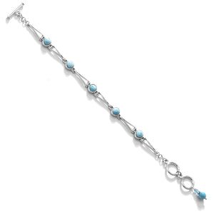 Unique Style Petite Larimar Sterling Silver Bracelet