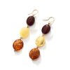 Polish Designer Masterpiece Baltic Amber Gold Filled Statement Earrings