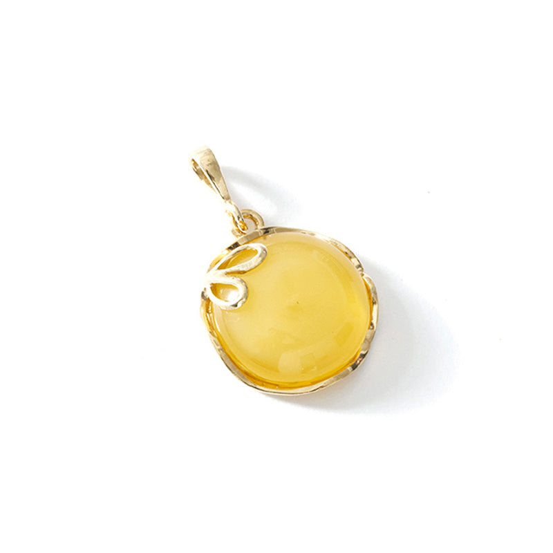 Butterscotch Baltic Amber Gold Plated Silver Pendant/Necklace
