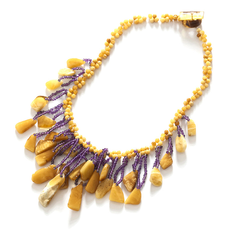 Dance the Night Away! Butterscotch and Amethyst Swing Necklace 19