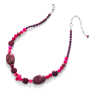 Sassy Red Jasper and Agate Sterling Silver Necklace