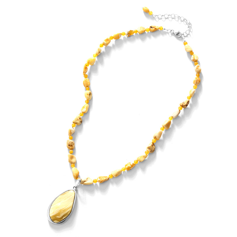 Butterscotch Baltic Amber Sterling Silver Pendant/Necklace & Beaded Necklace