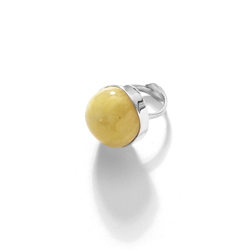 Gorgeous Butterscotch Baltic Amber Sterling Silver Statement Ring