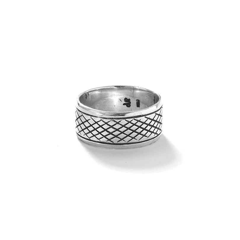 DeGruchy Classic Balinese Sterling Silver Band Statement Ring-large sizes