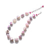 Beautiful Rose Pink Agate Chunky Sterling Silver Statement Necklace