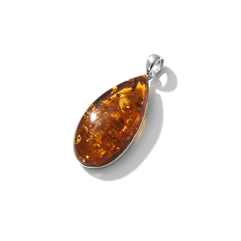 Gorgeous Cognac Baltic Amber Sterling Silver Statement Pendant