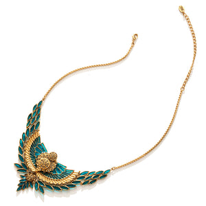 Rise Up on Wings! Marcasite Gold Plated Statement Necklace