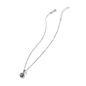 Starburst Blue Topaz Marcasite Sterling Silver Necklace