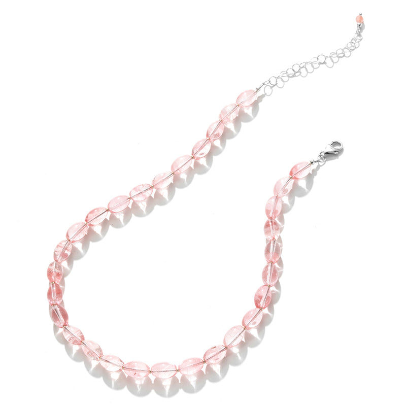 Gorgeous Cherry Quartz Sterling Silver Toggle Necklace