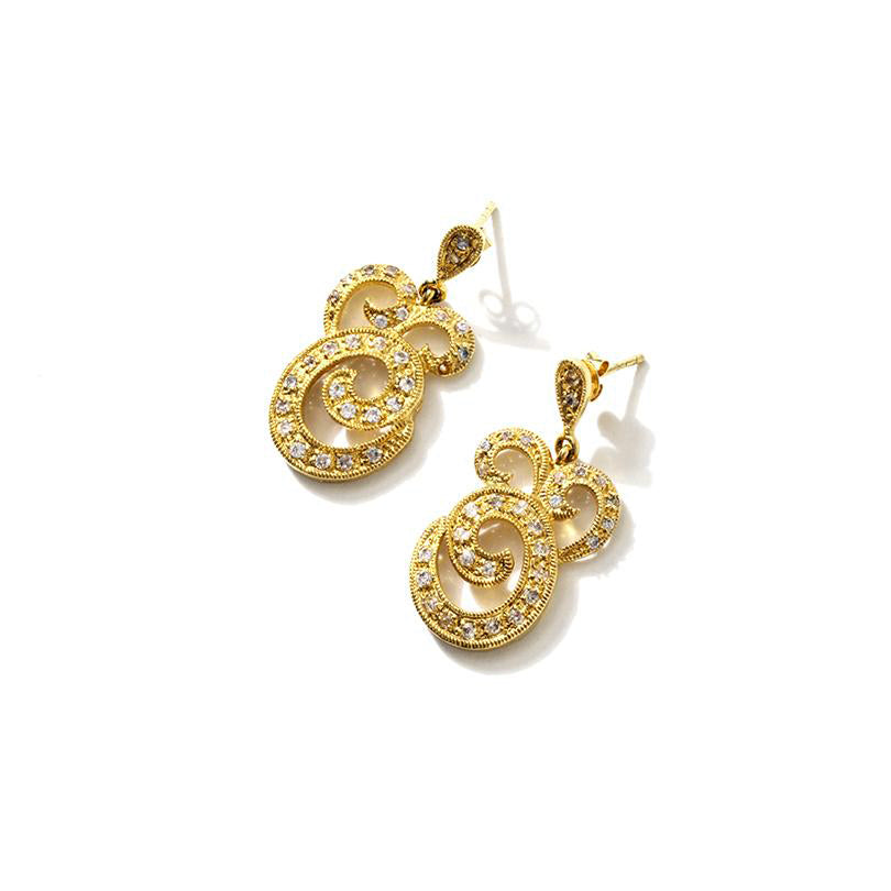 Glamorous 14kt Gold Plated Gold Plated Statement Earrings