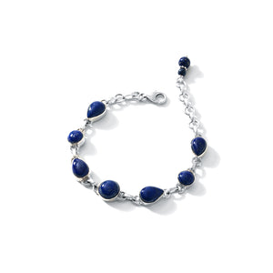 Gorgeous Blue Lapis Sterling Silver Bracelet