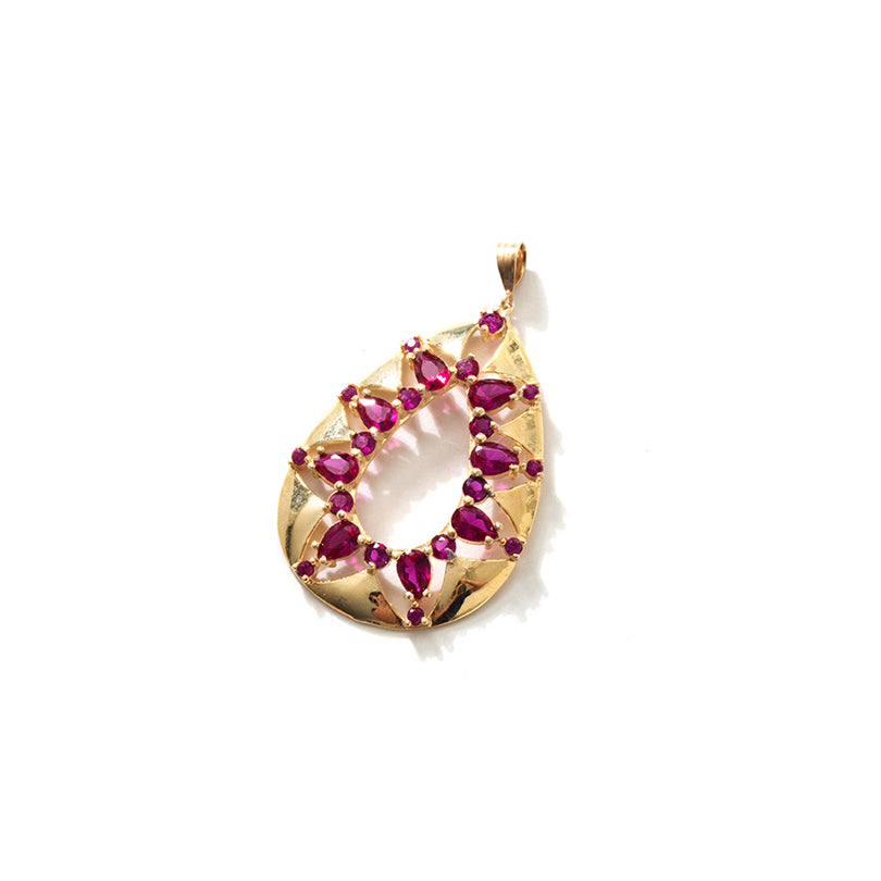 Beautiful Dazzling Ruby CZ 18kt Gold Plated Pendant