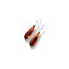 Polish Designer Cognac Baltic Amber Sterling Silver Statement Earrings