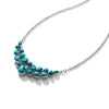 Genuine Cobblestone Turquoise Sterling Silver Statement Necklace 16" - 19"