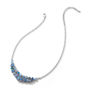 Gorgeous Australian Blue Opal Sterling Silver Statement Necklace