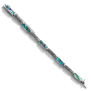Sparkling Abalone and Marcasite Sterling Silver Bracelet