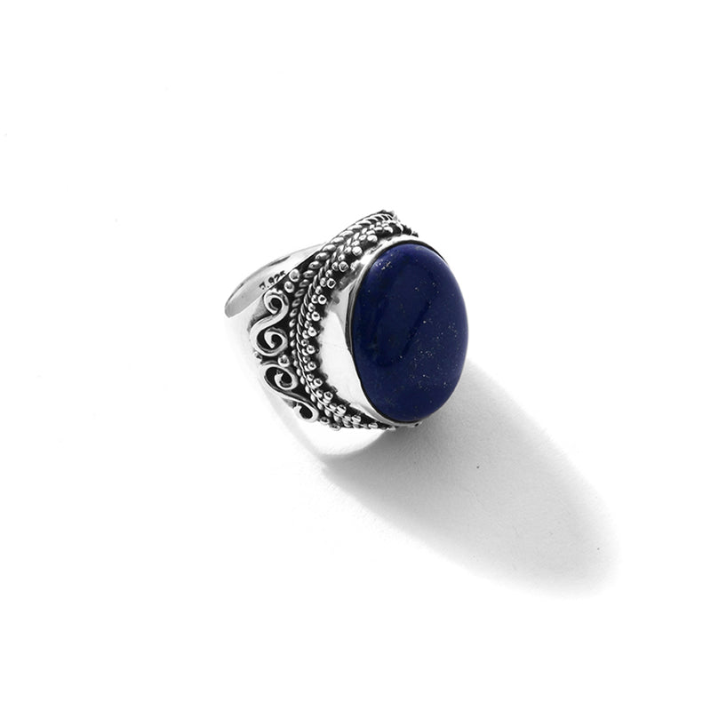 Magnificent Lapis Sterling Silver Statement Ring