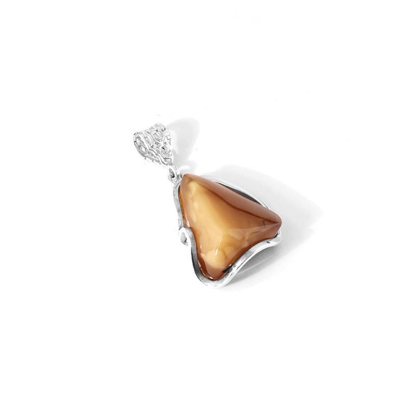 Outstanding Butterscotch Baltic Amber Sterling Silver Statement Pendant