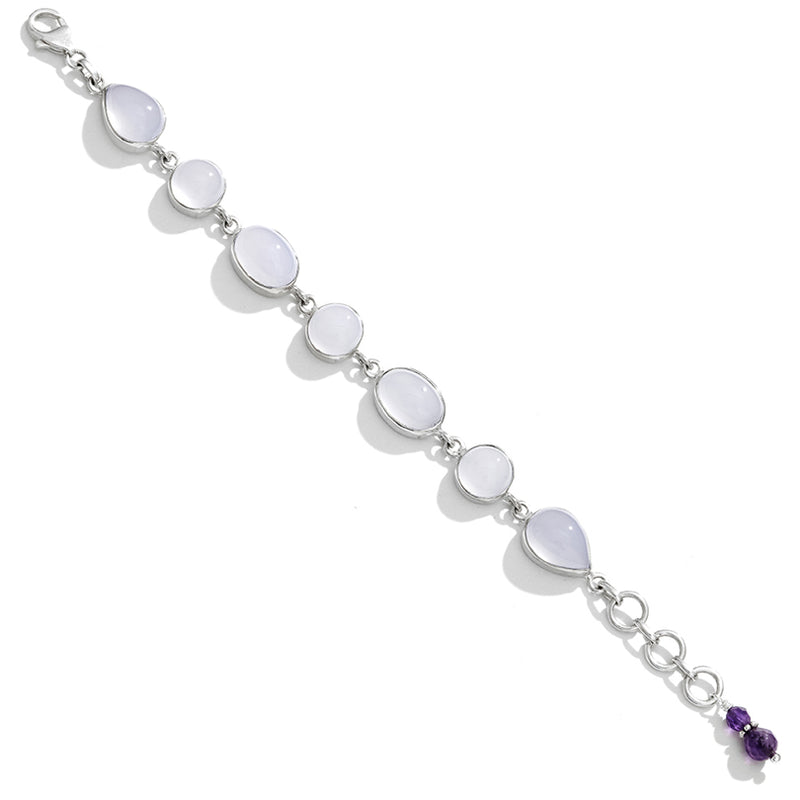 Luscious  Lavender Chalcedony Sterling Silver Bracelet