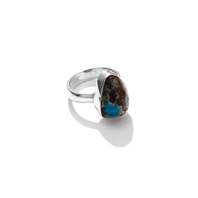 Beautiful two tone cavansite Sterling Silver Ring