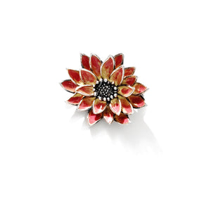 Large Beautiful Lily Flower Sterling Silver Statement Pendant