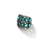Amazing Layered Stone Black Plated Sterling Silver Statement Ring