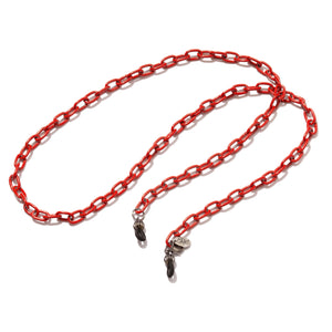 Bright Red Links EyeGlass Holder Necklace
