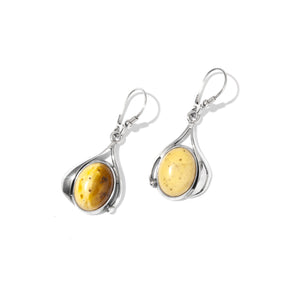 Gorgeous Butterscotch Baltic Amber Sterling Silver Statement Earrings.