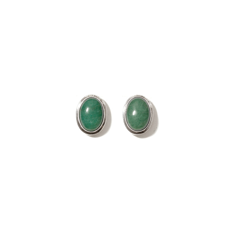 Beautiful Natural Green Amazonite Sterling Silver Stud Earrings