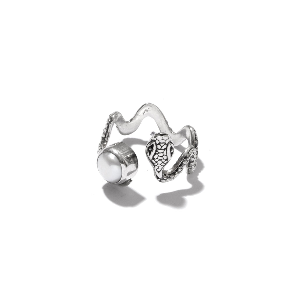 Amazing Snake Pearl Sterling Silver Ring