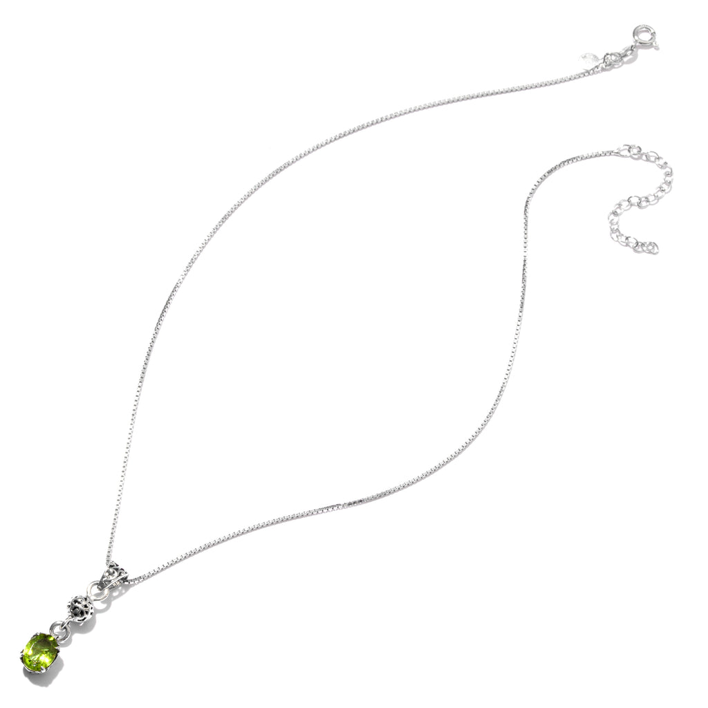 Vibrant Peridot Sterling Silver Necklace