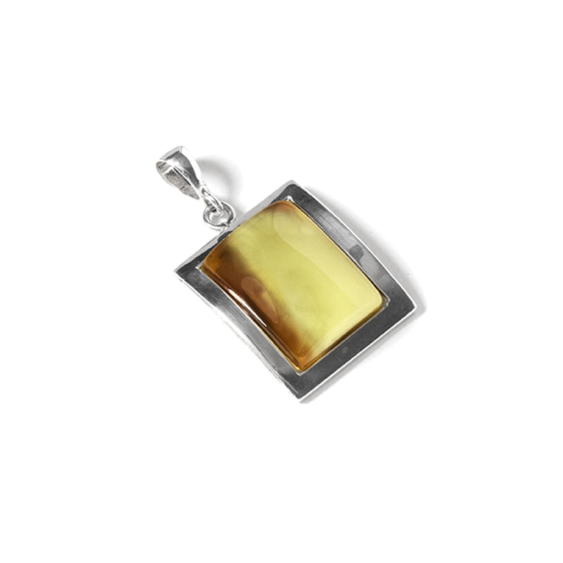 Gorgeous 3-Dimensional Butterscotch Baltic Amber Sterling Silver Statement Pendant