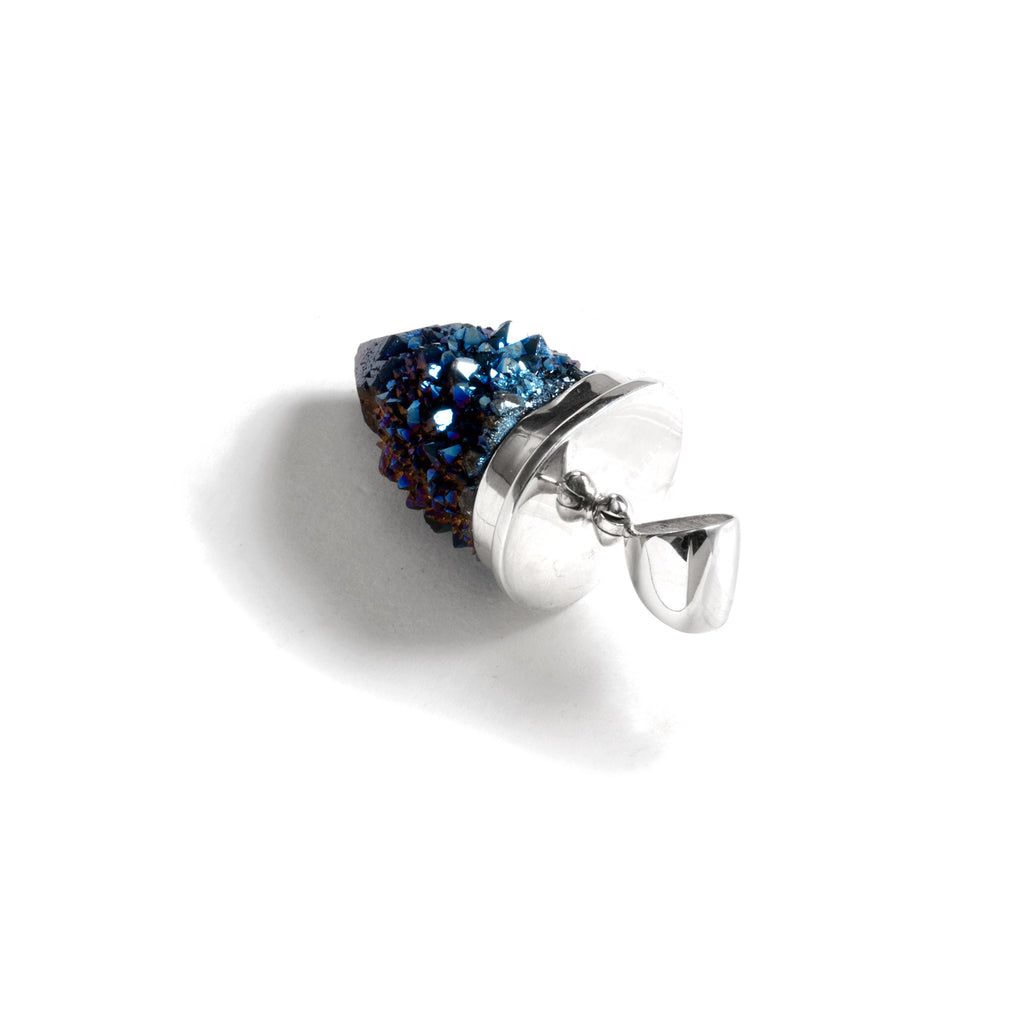 Magnificent Starborn Titanium Drusy Sterling Silver Statement Pendant*