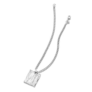 Funky Silver Plated Curb Chain Necklace