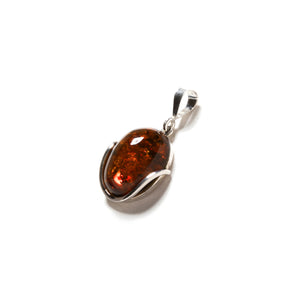 Lovely Small Stone Cognac Amber Pendant