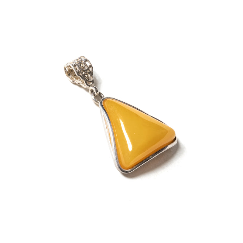 Stunning Butterscotch Triangle Sterling Silver Pendant