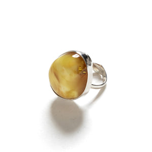 Breathtaking Large Butterscotch Amber Stone Statement Ring