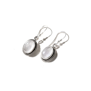 Moonstones set in Double Ribbed Sterling Silver Setting