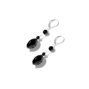 Gleaming Black Onyx Sterling Silver Earrings