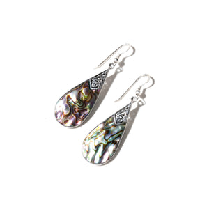 Sparkling Abalone Balinese Sterling Silver Earrings