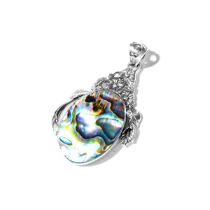 Gorgeous Balinese Shimmering Abalone Sterling Silver Statement Pendant