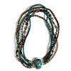 Stunning Turquoise, Smoky Quartz and Tiger's Eye Sterling Silver Statement Necklace