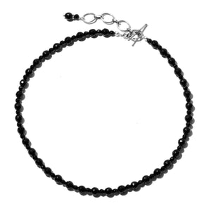 Sophisticated Black Onyx Sterling Silver Single Strand Necklace