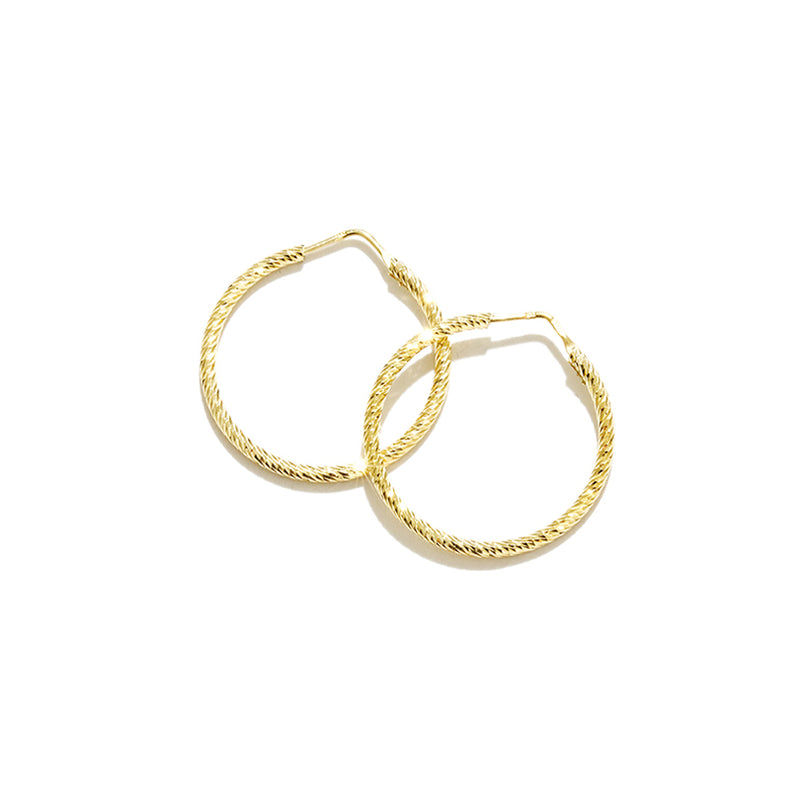 Italian Diamond Cut .925 Silver Hoops 1