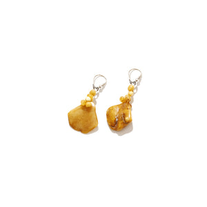 Polish Designer Baltic Butterscotch Amber Sterling Silver Statement Earrings